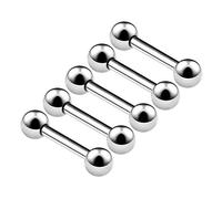 BanaVega 5PCS Stainless Steel Barbell Rings 14g 3/8 10mm 4mm Ball Rook Eyebrow Daith Cartilage Earrings Tragus Piercing Jewellery 4857