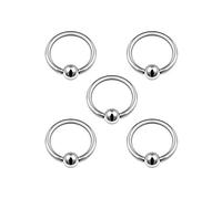 BanaVega 5PCS Stainless Steel BCR Hoop 16g 5/16 8mm 3mm Ball Cartilage Tragus Nose Septum Earrings Eyebrow Piercing Jewellery 5005
