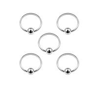 BanaVega 5PCS Stainless Steel Captive Bead Hoop 20g 5/16 8mm 3mm Ball Cartilage Tragus Septum Earrings Eyebrow Piercing Jewellery 4999