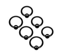 BanaVega 6PCS Anodized BCR Earrings 16g 6mm 8mm 3mm Ball Cartilage Tragus Nose Septum Earrings Eyebrow Piercing Jewellery 4719