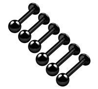 6PCS Anodized Black Labret 14g 8mm 10mm 4mm Ball Medusa Snakebites Tragus Marilyn Monroe Earrings Lip Piercing Jewellery 4589