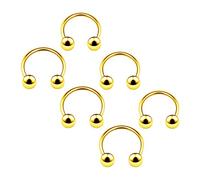 BanaVega 6PCS Anodized Circular Ring 20g 6mm 8mm 3mm Ball Eyebrow Daith Rook Helix Earrings Cartilage Piercing Jewellery 4663