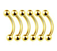 BanaVega 6PCS Anodized Curved Barbell Stud 14g 1.6mm 3/8 10mm 4mm Ball Eyebrow Tragus Helix Earrings Cartilage Piercing Jewellery 6432