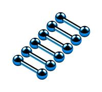 BanaVega 6PCS Surgical Steel Anodized Blue Barbell Stud 16g 1.2mm 5/16 8mm 3mm Ball Cartilage Earrings Tragus Piercing Jewellery 6335