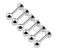 BanaVega 6PCS Surgical Steel Monroe Labret 18g 1mm 5/16 8mm 3mm Ball Tragus Snake Bite Lip Earrings Cartilage Piercing Jewellery 6418