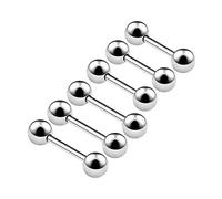 BanaVega 6PCS Surgical Steel Straight Barbell 20g 6mm 8mm 3mm Ball Eyebrow Daith Cartilage Tragus Helix Piercing Jewellery 4596