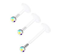 BanaVega Acrylic Push In Lip Rings 16 gauge 1/4 6mm 2mm Crystal Vertical Labret Earrings Labret Nose Piercing Jewelry See More Colors, Acrylic, no gemstone