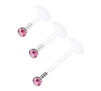 BanaVega Acrylic Push In Lip Rings 16 gauge 1/4 6mm 2mm Crystal Vertical Labret Earrings Labret Nose Piercing Jewelry See More Colors, Acrylic, no gemstone