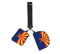 BANBADP Arizona state flag Printed Coin Purse Wristlet Set, Dual Pouch Wallet with Keychain Strap for Workout Daily Carry