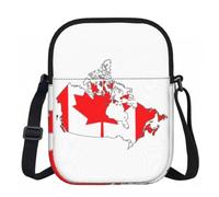 BANBADP Canadian Flag Map Printed Shoulder Purse for Women, Compact Crossbody Bag with Adjustable Strap for Travel Party
