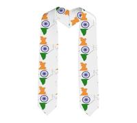 BANBADP Flag Map of India Printed Graduation Shawl Stole for Students, Elegant Satin Sash with Pointed Design for Gift