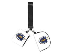 BANBADP Massachusetts State Flag Printed Coin Purse Wristlet Set, Dual Pouch Wallet with Keychain Strap for Workout Daily Carry