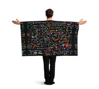 BANBADP Math Formula Printed Fan Cape with Arm Sleeves, Wearable Flag for Stadium Games Parties Outdoor Celebrations