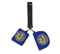 BANBADP Nebraska Flag Printed Coin Purse Wristlet Set, Dual Pouch Wallet with Keychain Strap for Workout Daily Carry