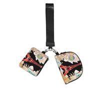 BANBADP Paris Eiffel Tower Printed Coin Purse Wristlet Set, Dual Pouch Wallet with Keychain Strap for Workout Daily Carry