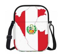 BANBADP Peru Flag Map Printed Shoulder Purse for Women, Compact Crossbody Bag with Adjustable Strap for Travel Party