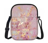 BANBADP Pink Marble Texture Printed Shoulder Purse for Women, Compact Crossbody Bag with Adjustable Strap for Travel Party