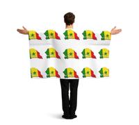 BANBADP Senegal Flag Map Printed Fan Cape with Arm Sleeves, Wearable Flag for Stadium Games Parties Outdoor Celebrations