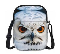 BANBADP Snowy Owl Eyes Printed Shoulder Purse for Women, Compact Crossbody Bag with Adjustable Strap for Travel Party