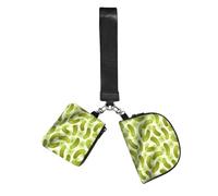 BANBADP Sushi Dill Pickles Printed Coin Purse Wristlet Set, Dual Pouch Wallet with Keychain Strap for Workout Daily Carry