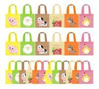 BANBALLON 24 PCS Farm Animal Party Favor Bags, Farm Party Supplies Non-Woven Goodie Bags for Farm Themed Party, Farm Birthday Party, Farm Party Decoration, Baby Shower