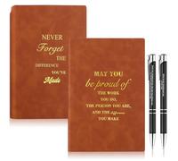 BANBAN 4 Pcs Thank You Gifts Inspirational A5 Leather Journal Notebook and Motivational Metal Ballpoint Pen Employee Appreciation Gifts Coworker Leaving Inspirational Notebooks for Teacher 6.2x8.3in