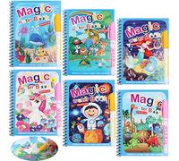 BANBAN 6 Pack Magic Water Coloring Book, Magic Painting Books with Water Pen Mess Free Coloring Books for Toddler 2-4Years Reusable Coloring Book-Gift for Children 3+