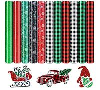 BANBBUR Christmas Heat Transfer Vinyl,11 Sheets Holographic Iron On Vinyl