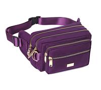 Banbituy Extra Large Fashion Fanny Pack for Men Women, Waist Bag for Waterproof Hiking Running Biking Gym Outdoor Sports Travel Belt Bag, Purple, XL, Fashion