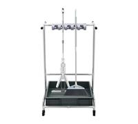 banborba Broom and Mop Holder, Movable Floor-Mounted Mop Rack, Commercial Mop Rack Cleaning Tool Cart, Mop Drain Rack with 12 Foldable Hooks, Mobile Cleaning Trolley with 4 Wheels