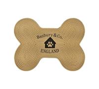Banbury & Co Jute Rope Dog Feeding Mat | Durable Bone-Shaped Bowl Mat | Easy Wipe Clean | Helps Contain Spills & Messes | 50 x 35cm