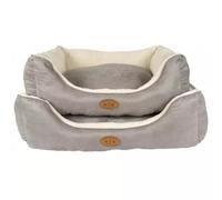 Banbury & Co Large Sofa Dog Bed | Grey Faux Suede Design | Reversible Washable Cushion | Soft Raised Sides for Comfort & Support | Durable Stylish Pet Bed for Large Breeds | 90x85x25cm