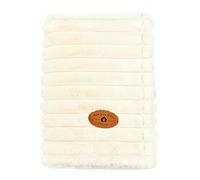 Banbury & Co Washable Dog Blanket, Ribbed Plush Pet Throw, Almond White