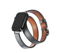 Band 49mm 45mm 42mm 44mm 41mm 38mm 40mm Double Tour Leather Strap Series (Grey,38mm-40mm-41mm)