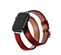 Band 49mm 45mm 42mm 44mm 41mm 38mm 40mm Double Tour Leather Strap Series (RED,38mm-40mm-41mm)