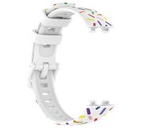 Band 8 Polka Silicone Strap Colorful Rainbow Design Soft and Comfortable Material Perfect Use for Effortlessly Enhance Your Style Engraved Watches for Men (White, One Size)