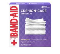 Band-Aid Brand Cushion Care Non-Stick Gauze Pads, Individually-Wrapped, Medium, 3 in x 3 in, 10 ct