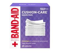 Band-Aid Brand Large Gauze Pads, For Minor Cut And Scrapes, 4 Inches By 4 Inches, 25 Count