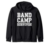 Band Camp Survivor Musician Pride Funny Summer Experience Zip Hoodie