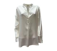 Band Collar Silk Blouse - female - Vince - Blouses - White - M - Blouses & Shirts M