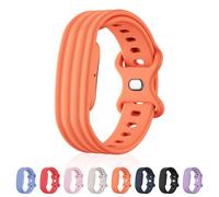 Band Compatible with Fitbit Air, Outdoor Armor Sweat Durable Silicone Sport Strap, Quick Swap Breathable Replacement Wristband for Training Walking Outdoor Daily Casual Use -Orange