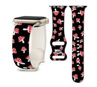 Band Compatible with iWatch Band for Women 38 40 41 42 44 45 46 49mm Replacement Smartwatch Wrist Strap for iWatch Ultra2/1 SE Series 11 10 9 8 7 6 5 4 3 2 1- Cartoon Forest Red Mushrooms