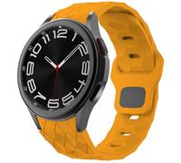 Band Compatible with Samsung Galaxy Watch 6 5 4 Band 44mm 40mm/Galaxy Watch 6 Classic Bands 47mm 43mm/Watch 5 Pro 45mm, Rugged No Gap Silicone Replacement Sport Strap for Men (Dark Yellow)