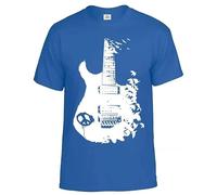 Band - Guitar Cotton Men's T Shirt/Rock/Metal/Peace/Music/Crow/Goth/Tattoo/Tee/Gift/Top(Royal Blue,XXL)