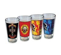 Band Logo 16 Oz 4 Pack Pint Glasses Guns N' Roses White One Size
