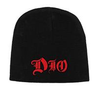 Band Logo Embroidered Beanie Hat Dio Black One Size