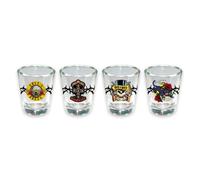 Band Logo Shot Glass 4 Pack Guns N' Roses White One Size