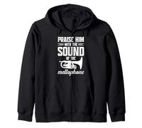 Band Member Brass Instrument Praise Him Mellophone Zip Hoodie