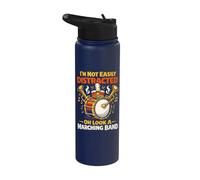 Band Mom I'm Not Easily Distracted Oh Look A Marching Band Stainless Steel Insulated Water Bottle