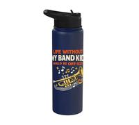 Band Mom Life Without My Band Kid Would Be Off-Key Funny Stainless Steel Insulated Water Bottle